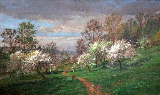 Jasper Francis Cropsey Apple Blossoms Spain oil painting art